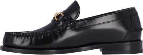 Versace Zwarte Mocassini Platte Schoenen Black Heren