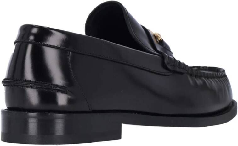 Versace Zwarte Mocassini Platte Schoenen Black Heren