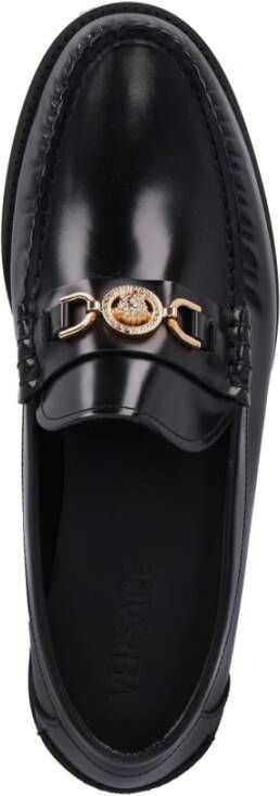 Versace Zwarte Mocassini Platte Schoenen Black Heren