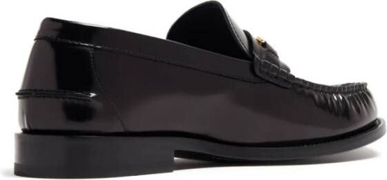 Versace Zwarte platte schoenen Elegante stijl Black Heren