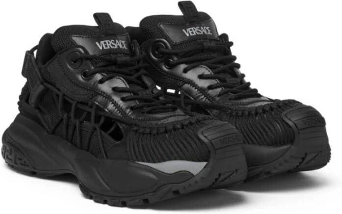 Versace Zwarte Sneakers voor Mannen Black Heren