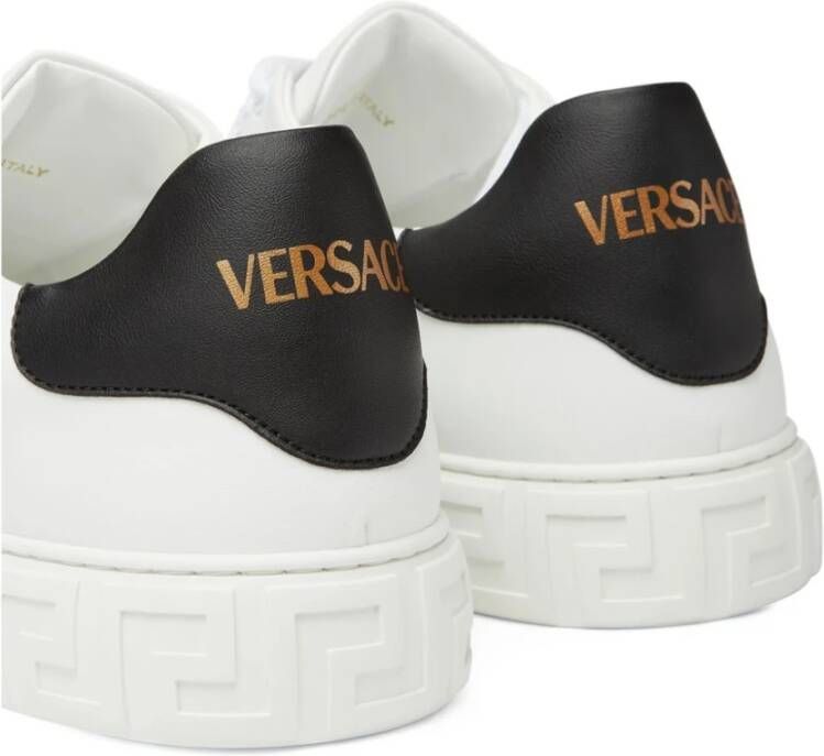 Versace Zwarte Sneakers voor Mannen White Heren