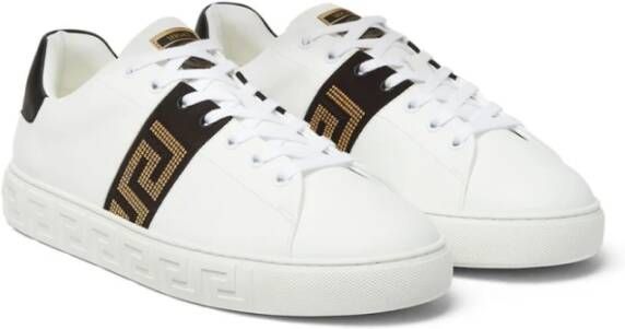 Versace Zwarte Sneakers voor Mannen White Heren