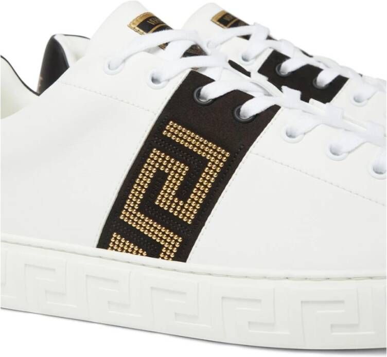 Versace Zwarte Sneakers voor Mannen White Heren