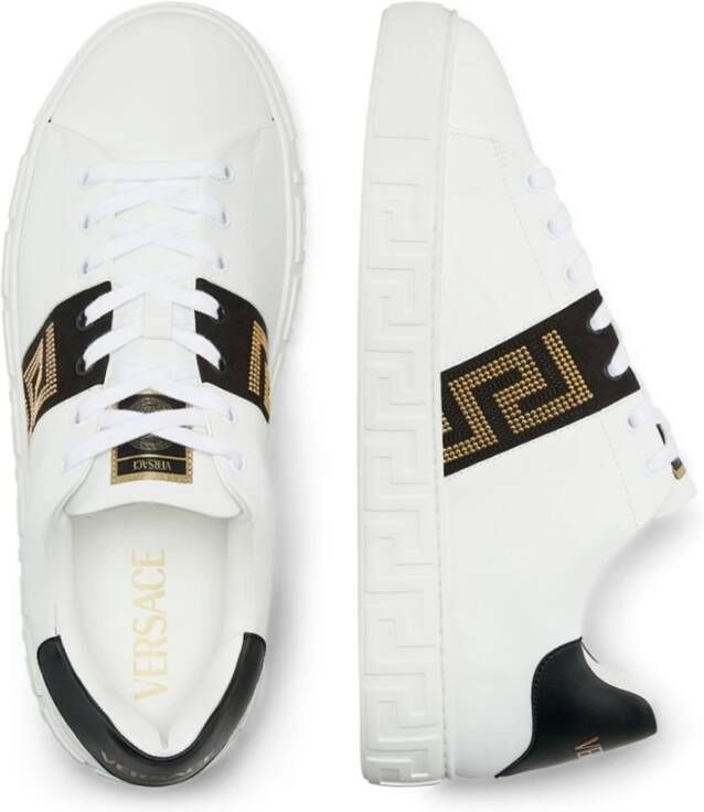 Versace Zwarte Sneakers voor Mannen White Heren