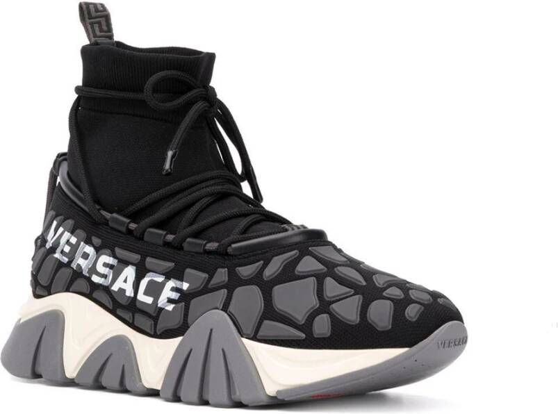 Versace Zwarte Squalo Veterschoenen voor Heren Black Heren