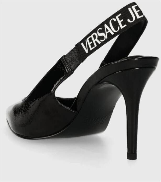 Versace Zwarte Verf Effect Hoge Hak Pumps Black Dames