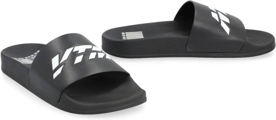 Vetements Logo Detail Rubber Slides Black Heren