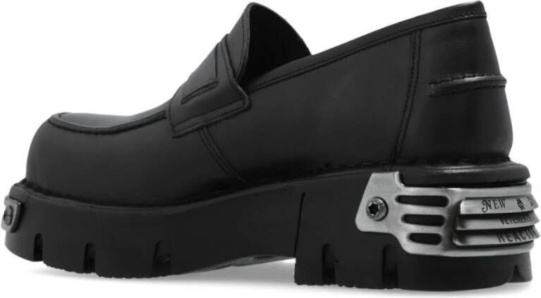 Vetements Zwarte Platform Loafers met Ingedrukt Logo Black Dames