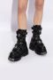 Vetements Zwarte Platform Enkellaarzen met Klittenbandsluiting Black Dames - Thumbnail 2