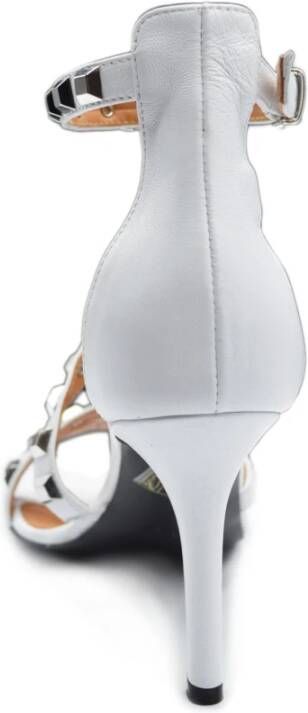 Via Roma 15 Nappa Sandalen met 9cm Hak White Dames