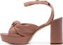 Via Roma 15 Nude Nappa Sandaal met Oversize Strik Pink Dames - Thumbnail 2