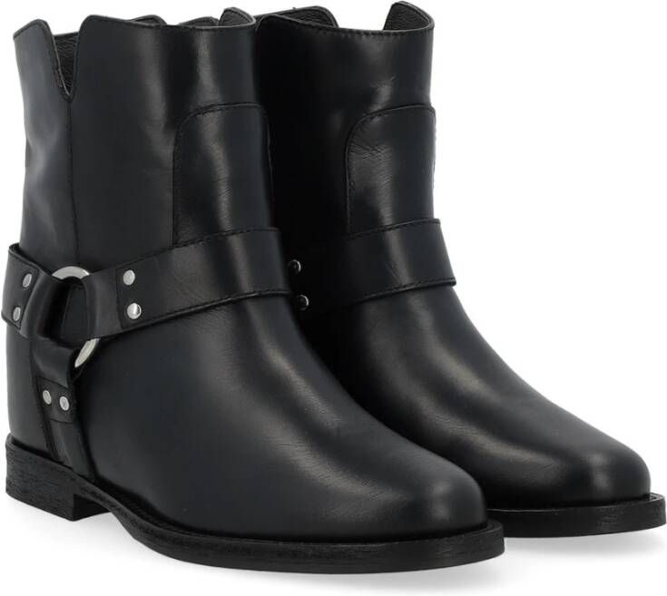 Via Roma 15 Split V Wedge Enkellaars Black Dames