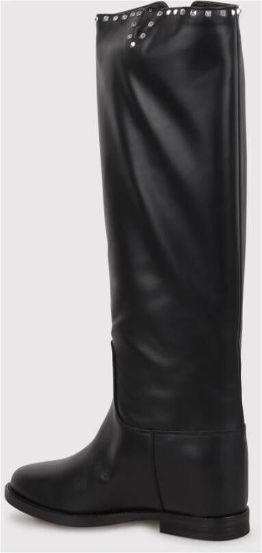 Via Roma 15 Studded Boots met Zilverkleurig Detail Black Dames