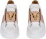 Via Roma 15 Witte Leren Sneakers met Gouden V-Detail White Dames - Thumbnail 3