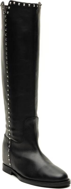 Via Roma 15 Zwarte Laarzen Santa Monica Stijl Black Dames