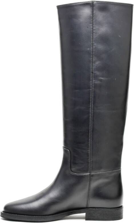 Via Roma 15 Zwarte Leren Laars 43cm Schacht Black Dames