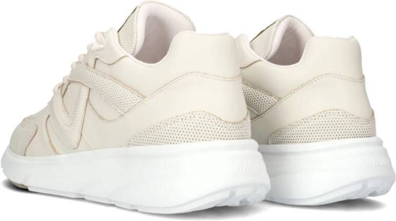 Via Vai Beige Leren Lage Sneakers Beige Dames