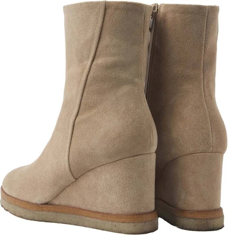 Via Vai Beige Sleehak Enkellaarsjes Aura Miley Beige Dames