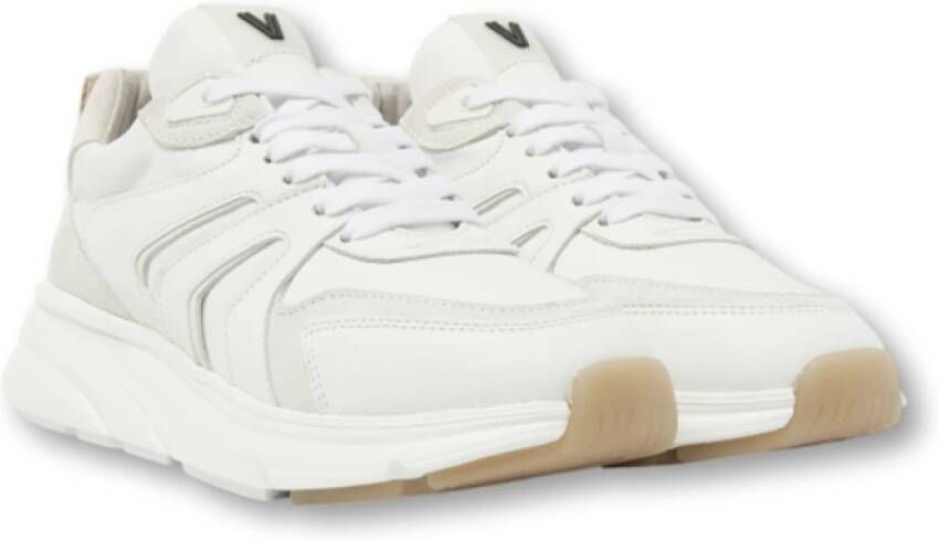 Via Vai Beige Sneaker met Geperforeerd Leer White Dames