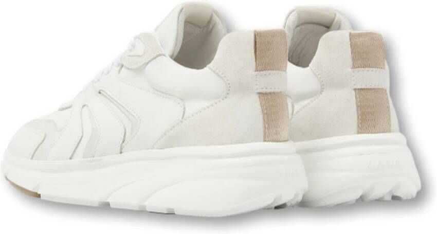 Via Vai Beige Sneaker met Geperforeerd Leer White Dames