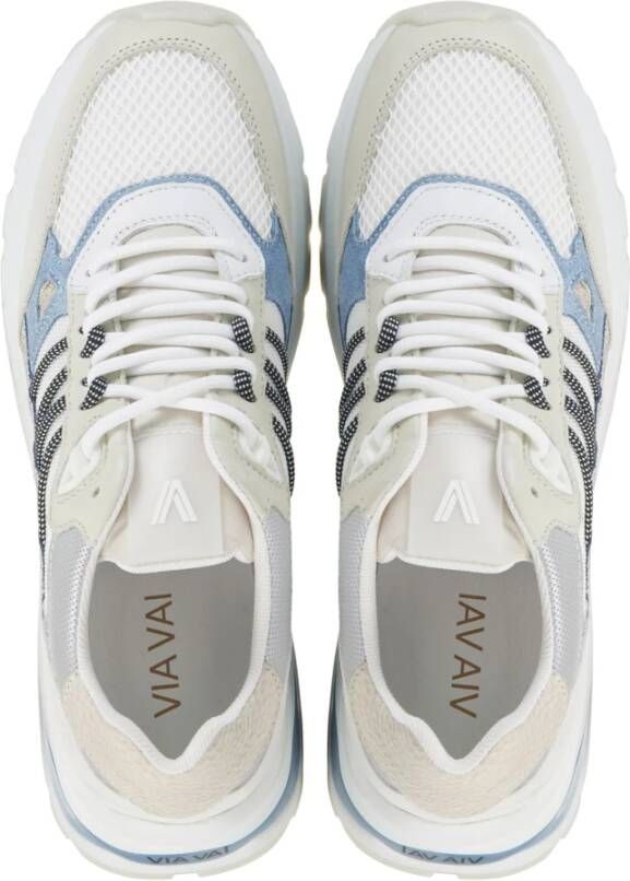 Via Vai Blauw Witte Sneakers Multicolor Dames