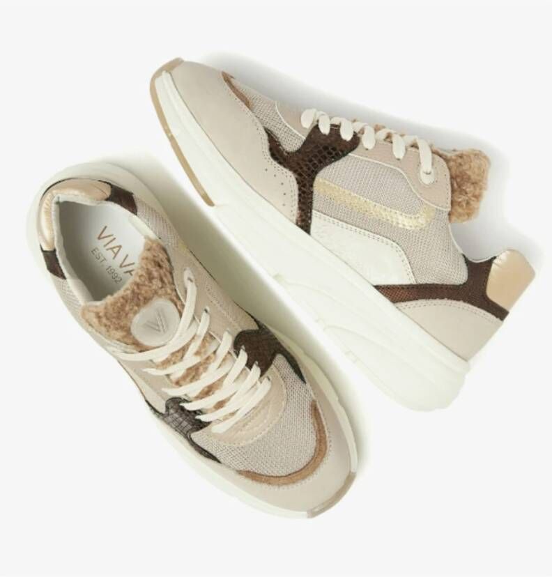 Via Vai Celia Sneakers Taupe Beige Dames