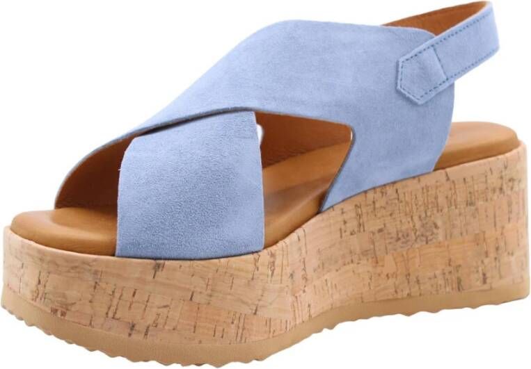 Via Vai Glamour Wedges Sandal Spechtje Blue Dames