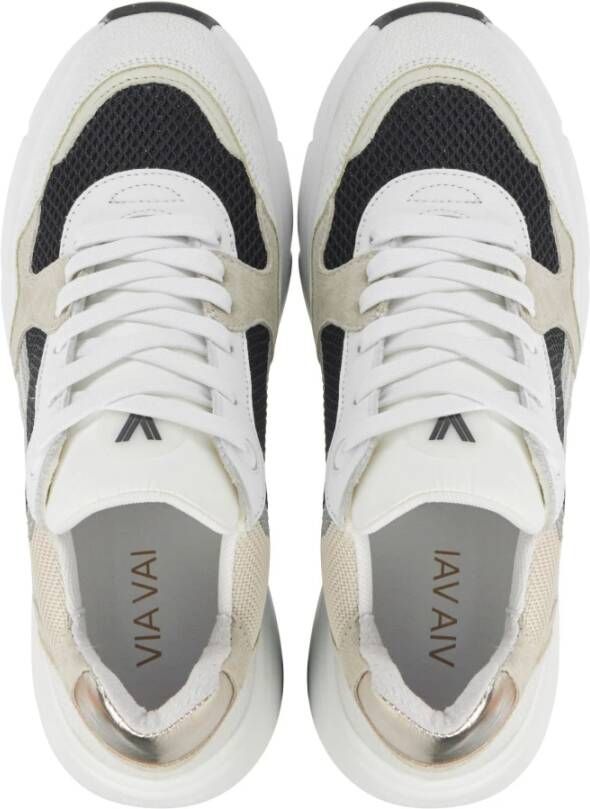 Via Vai Witte Combi Sneakers Multicolor Dames