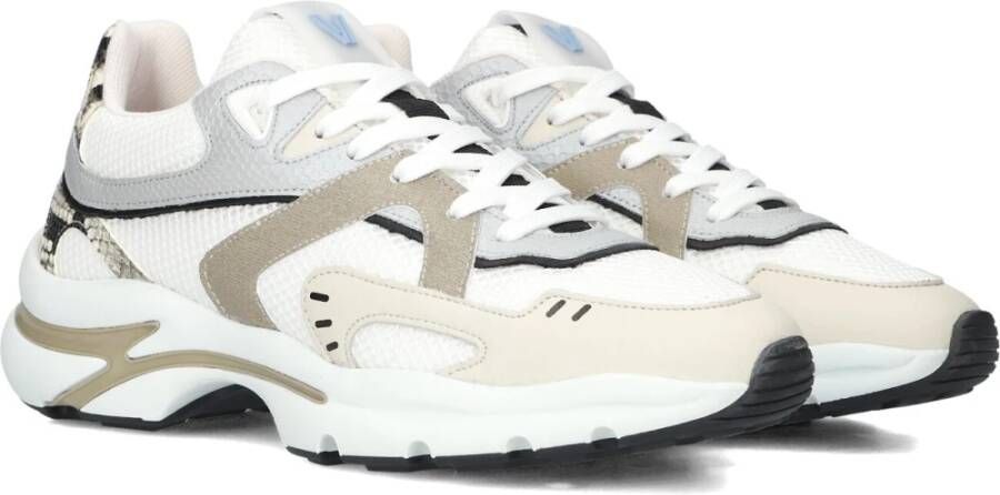 Via Vai Witte Leren Lage Sneakers Multicolor Dames