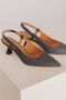 Via Vai Zwarte Denim Slingback Kittenhak Pomp Black Dames - Thumbnail 4