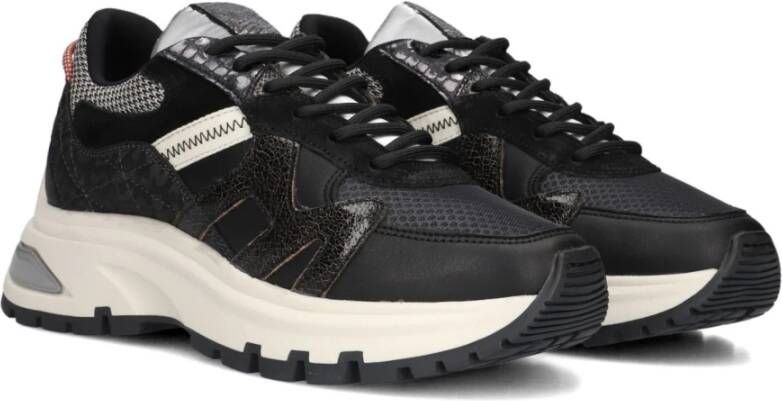 Via Vai Zwarte Leren Sneakers Liz Finley Black Dames