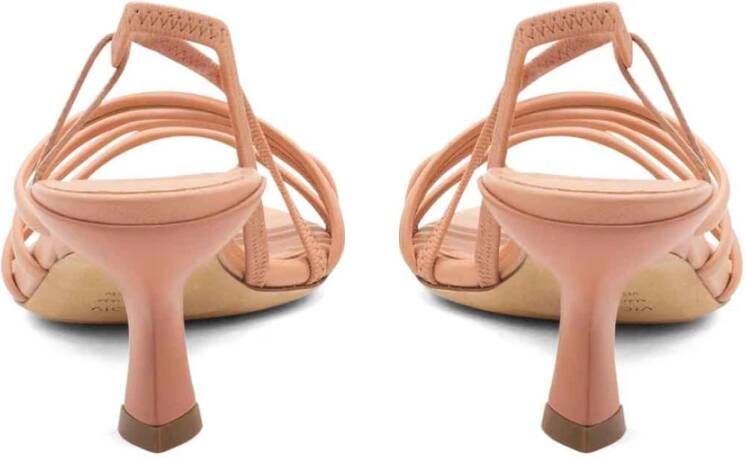 Vic Matié Asymmetrische Zachte Roze Leren Sandalen Pink Dames