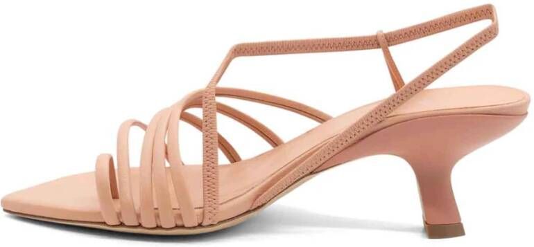 Vic Matié Asymmetrische Zachte Roze Leren Sandalen Pink Dames