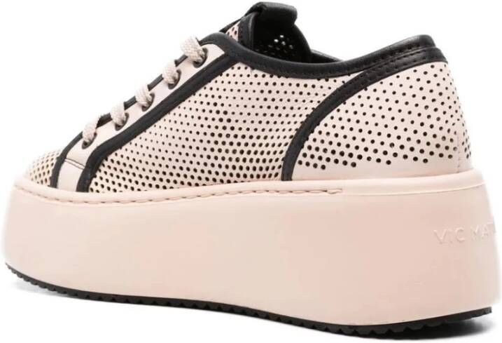 Vic Matié Bruine Casual Sneakers met Cow Leather Brown Dames