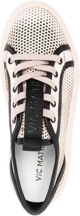 Vic Matié Bruine Casual Sneakers met Cow Leather Brown Dames