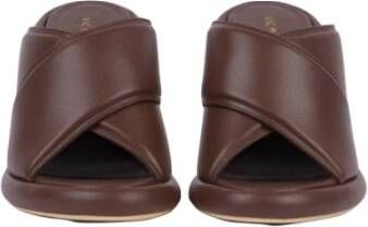 Vic Matié Bruine Gekruiste Band Open Sandalen Brown Dames