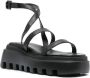 Vic Matié Casual Zwarte Leren Sandalen Black Dames - Thumbnail 2