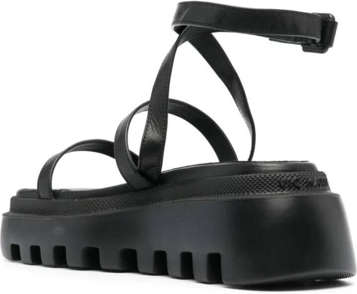 Vic Matié Casual Zwarte Leren Sandalen Black Dames