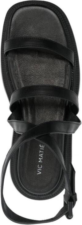 Vic Matié Casual Zwarte Leren Sandalen Black Dames