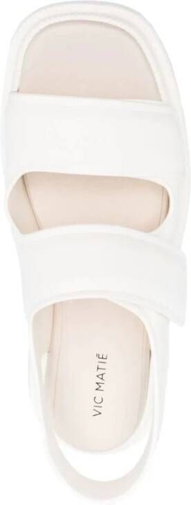 Vic Matié Beige Casual Platte Sandalen Pink Dames