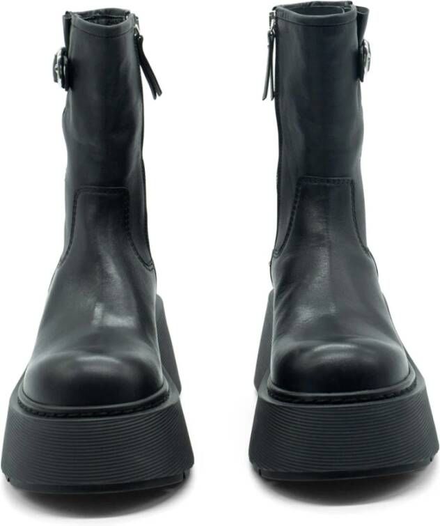 Vic Matié Gestreepte Biker Boot in Zwart Black Dames