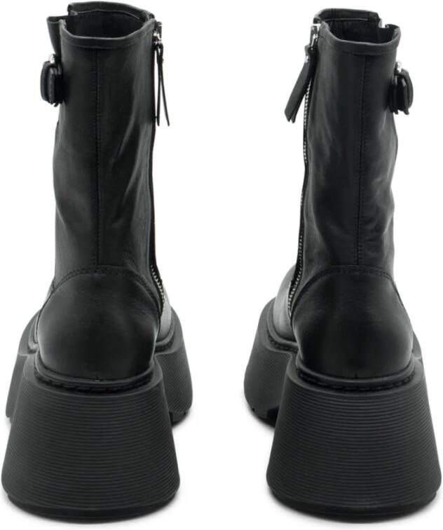 Vic Matié Gestreepte Biker Boot in Zwart Black Dames