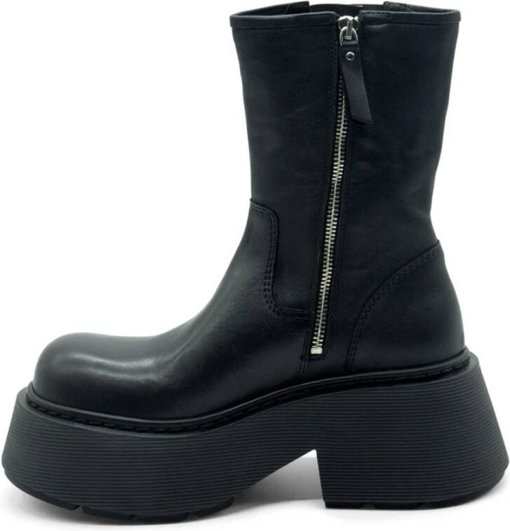 Vic Matié Gestreepte Biker Boot in Zwart Black Dames