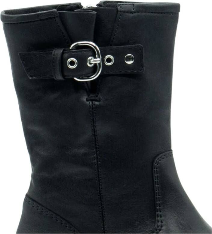 Vic Matié Gestreepte Biker Boot in Zwart Black Dames