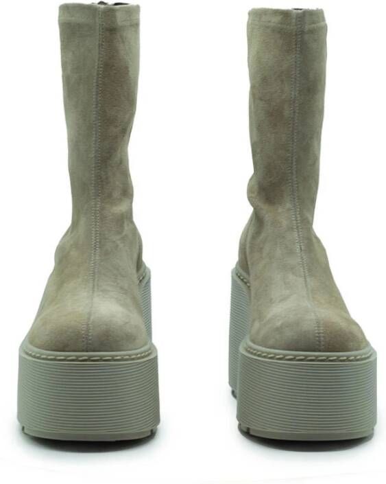 Vic Matié Gestreepte Sandaalboot in Stretchleer Beige Dames