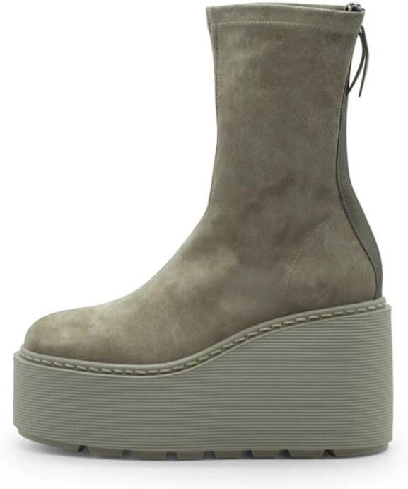 Vic Matié Gestreepte Sandaalboot in Stretchleer Beige Dames