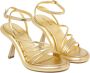 Vic Matié Gouden Strappy Sandalen met Radiaal Patroon Yellow Dames - Thumbnail 2