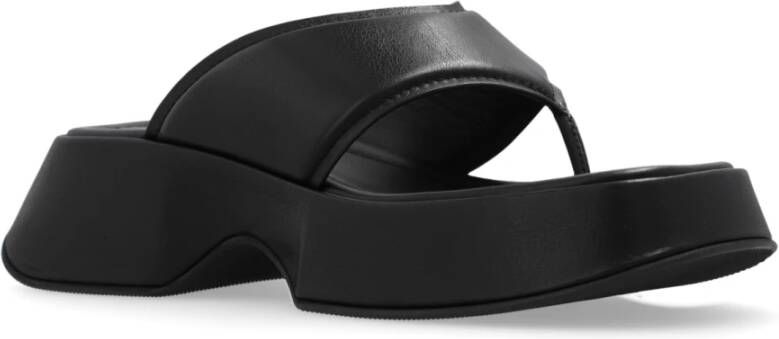 Vic Matié Leren platform flip-flops Black Dames