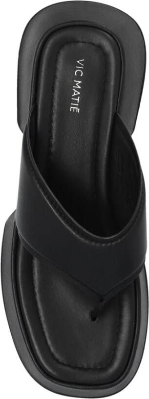 Vic Matié Leren platform flip-flops Black Dames